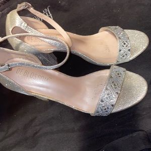 Silver rhinestone heels shimmery